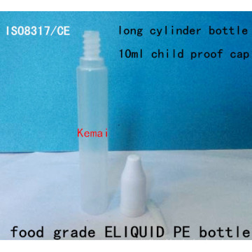 Kemai privado 10ml garrafa de extra longo PE para eliquid prova de criança = ISO8317 fabricante de garrafas de PET / PE de qualidade superior desde 2003